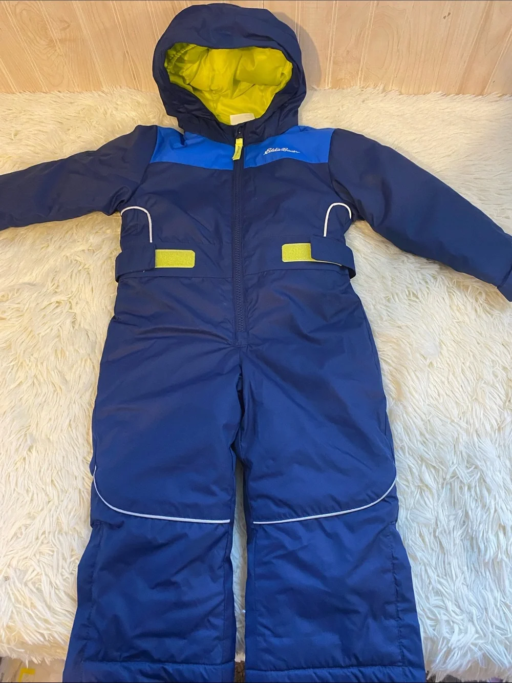 Navy & Bright Yellow Kids One-Piece Snow Suit